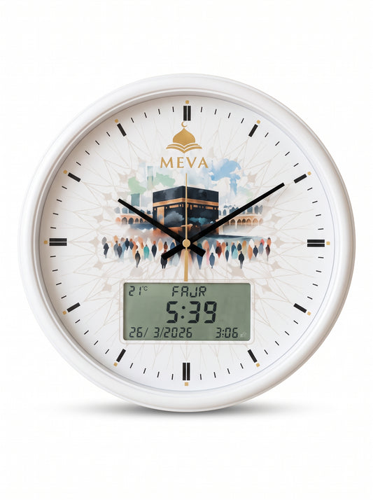 Meva™ Akıllı Vakit ayarlı Ezan Saati - Kabe Tasarımlı